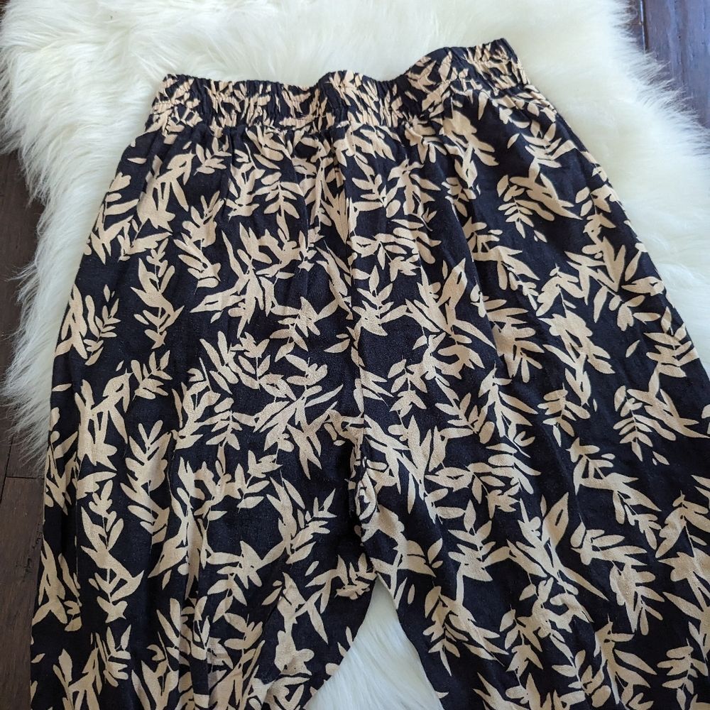 Rachel Zoe, linen blend, wide leg pull on pants with side pockets, tropical, med - Picture 6 of 6